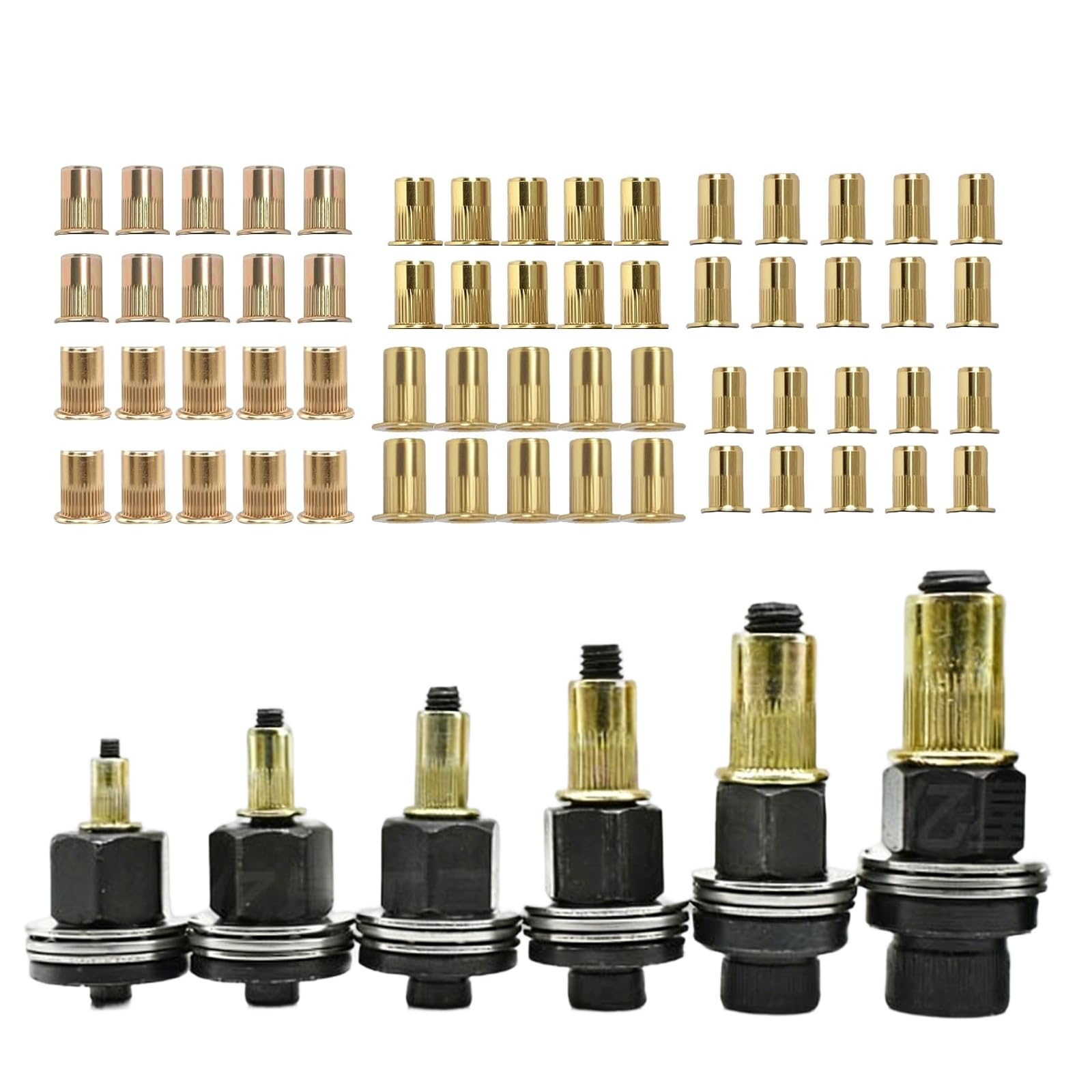 Buxuaaaa 66 Pieces Manual Rivet For 3-10 Carbon Steel Fasteners With Ergonomic Handle, Ideal Craft And Manual Hand Riveter Tool