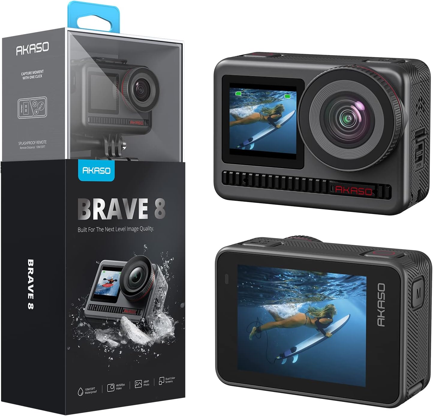 Caméra Action AKASO Brave 4 - 4K WiFi Étanche 30m - Écran LCD 2"