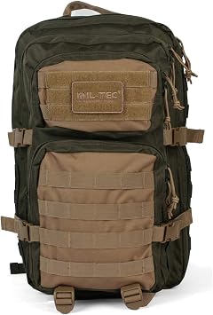 Mil-Tec MOLLE Tactical Pack (Green and Coyote, 36 Liter)