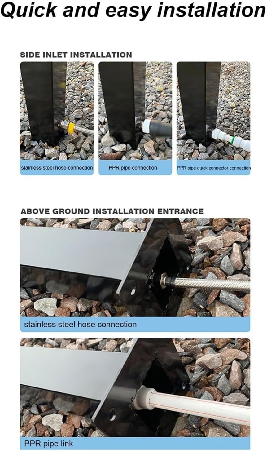 Outdoor Faucet Vertical Garden Water Column - 304 Stainless Steel Freestanding Hose Holder for Garden, Patio, Yard - Durable Outdoor Hose Stand