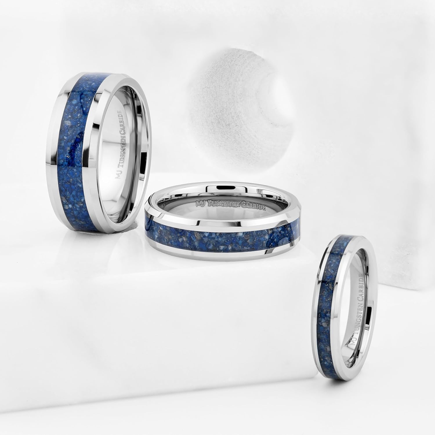 Men's Tungsten Carbide Ring with Lapis Lazuli Inlay | Comfort Fit Band | Ideal for Weddings, Gifts, or Everyday Wear - Image 2