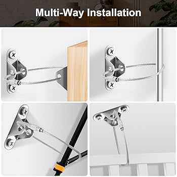 NOGIS 2 Pack Anti Tip Furniture Anchors, Metal Furniture Wall Anchors