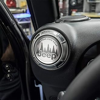 American Car Craft Jeep Air Vent Interior Trim Plates 4Pc Etched FIND YOUR OWN ROAD, Stainless Steel | Jeep Wrangler JK 2007-2018 & JL 2018-2023, FIND ROAD