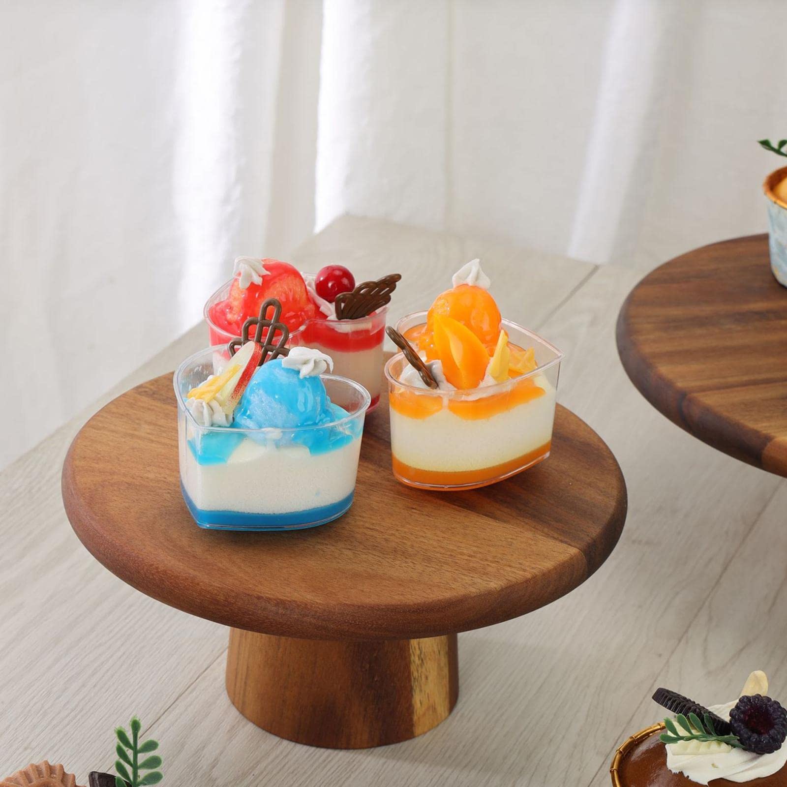 Homyl Support à Gâteaux en Bois pour Présentation de Desserts et de Tartes, 20CM