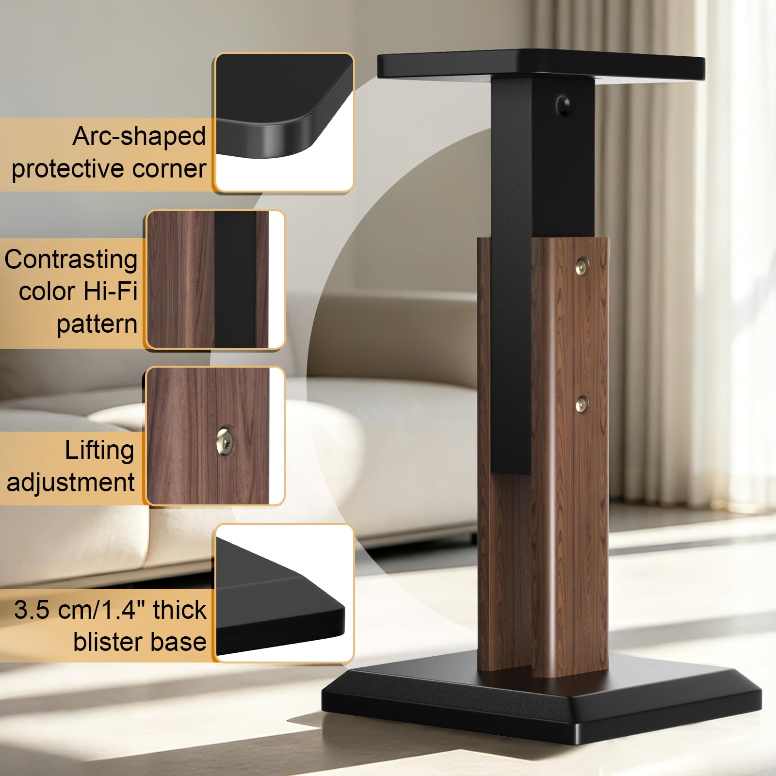 Paire de supports d'enceintes en bois