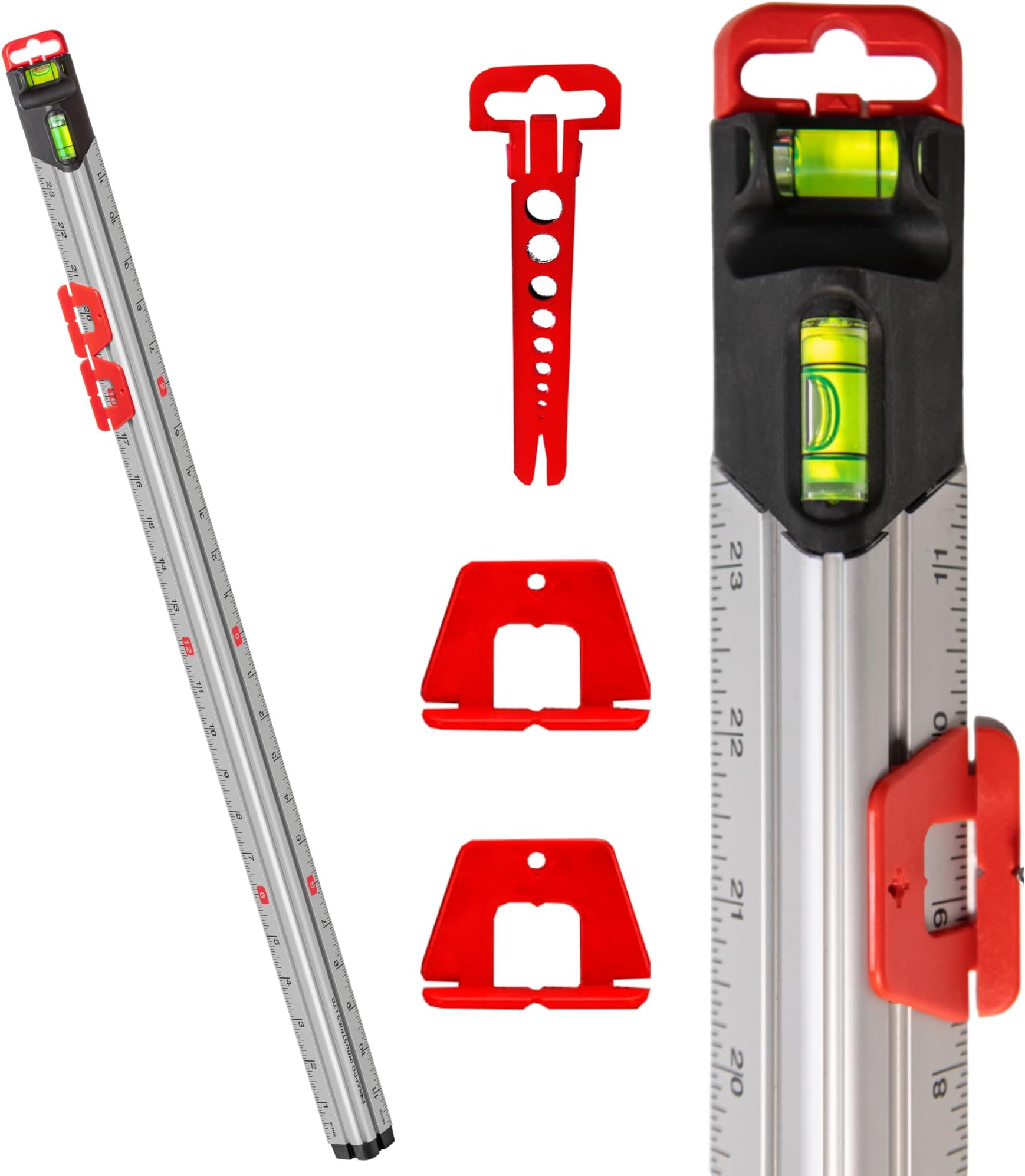 Kapro - 313 Measure Mate - Ultimate Home-Improvement Tool - with Level and Ruler - Features Sliding Markers and Knife Guide - Includes Nail Gripper and Drill Bit Gauge - 48 Inch