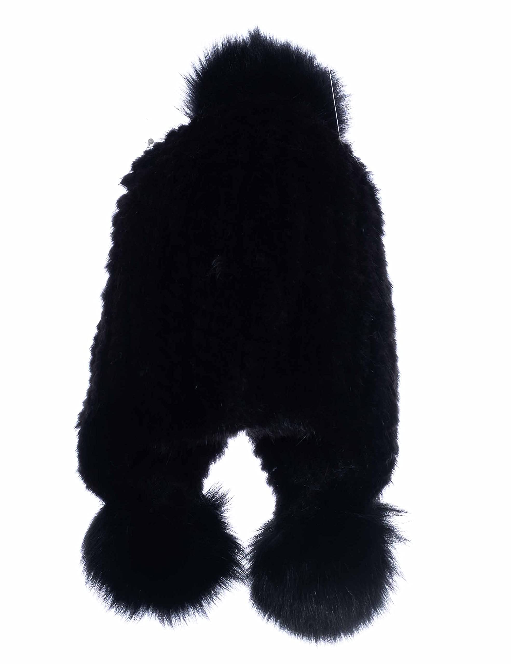 HEIZZI Czapka typu beanie z prawdziwego futra, damska, Weather Rex, z dzianiny, z futrzanym futerkiem, puszysta, piekarz, brązowy, jeden rozmiar