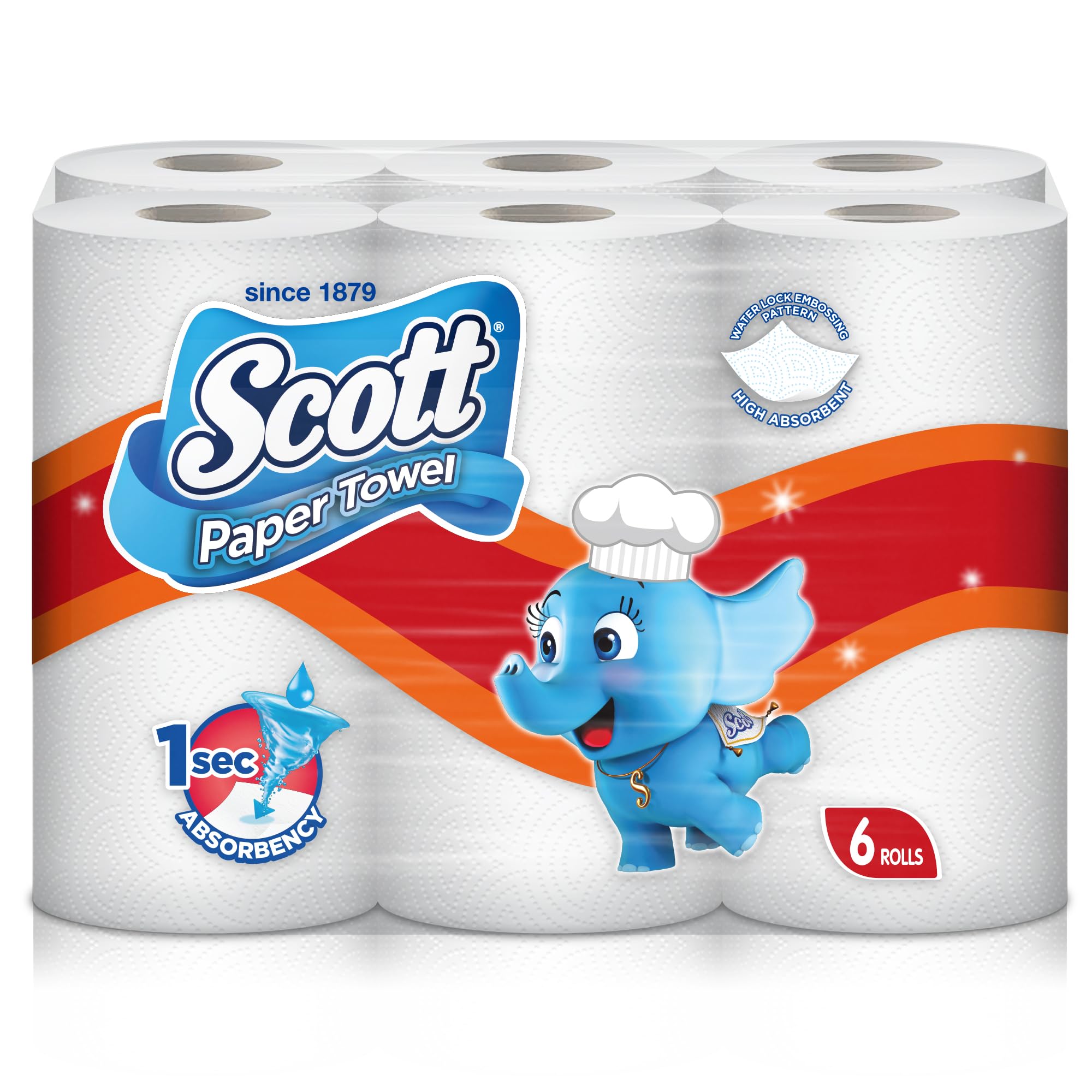 Scott Multi Purpose Kitchen Tissue Paper Towel, 2 PLY, 79 Sheets x 6 Rolls