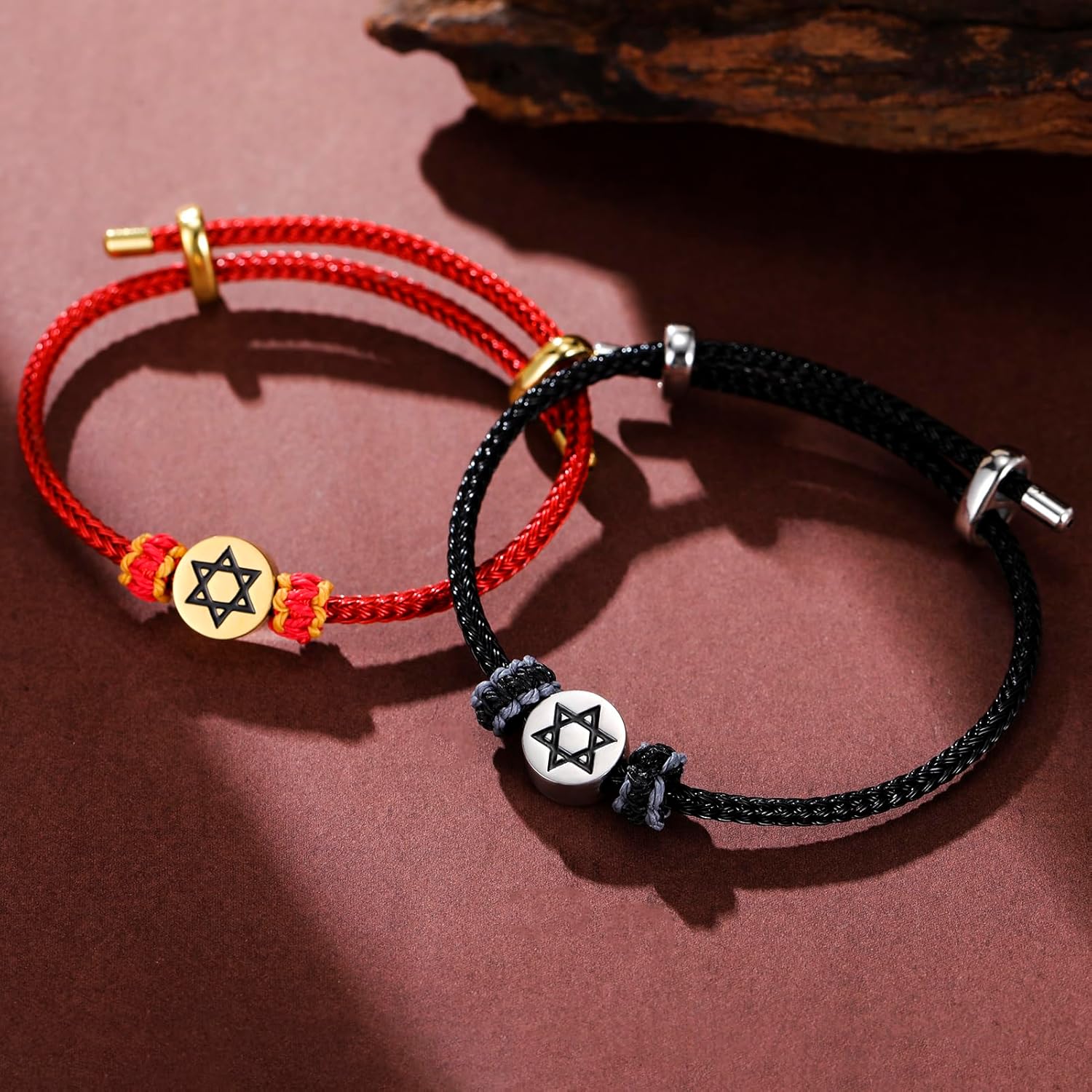 Dreamtimes Star of David Nautical Bracelet Handmade Stainless Steel Hexagram Pendant Jewish Link Bracelets Heart of Faith Star of David Bracelet Lucky Protection Jewelry for Women Mens - Image 9