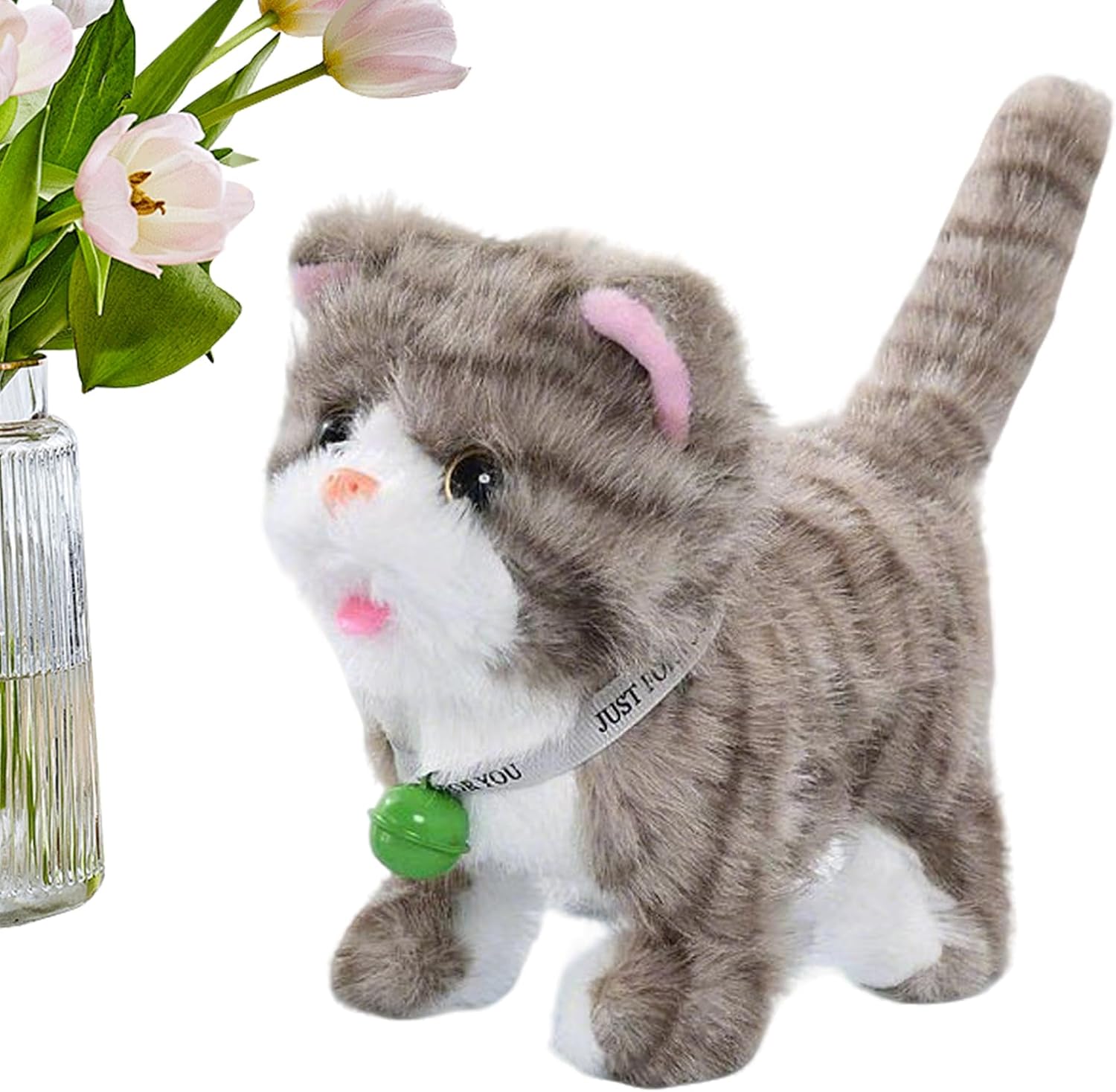 Plush Cat Toy - Talking Kitten Electronic 7" Interactive Musical Toy Funny Educational Toy for Girls Preschool Kids