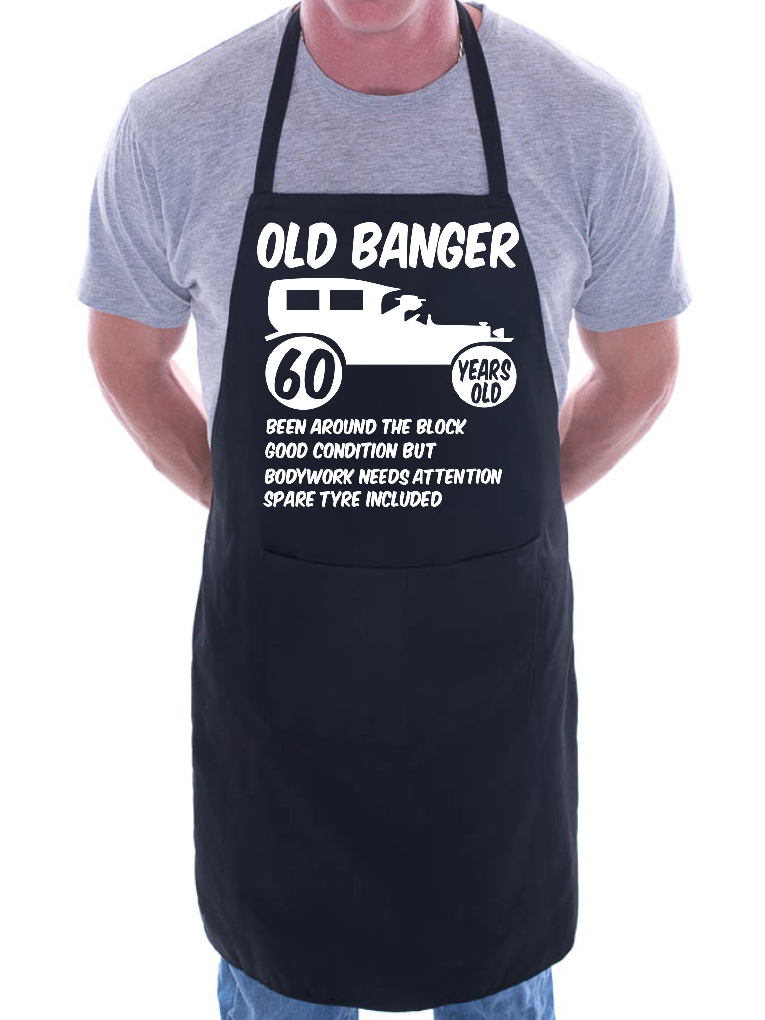 Print4u Men's Black 60Th Birthday Old Banger Bbq Cooking Funny Novelty Apron