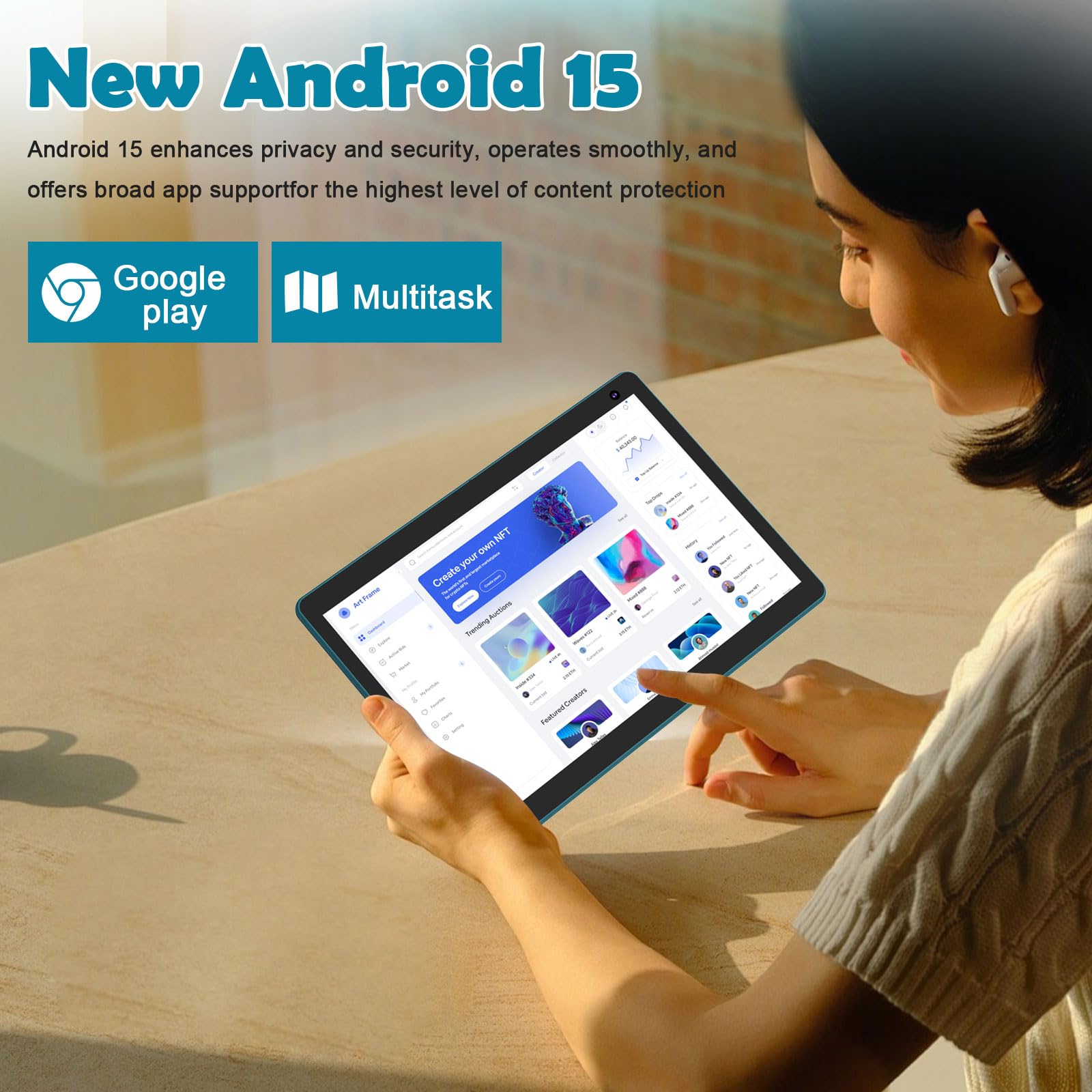 Amazon.com : Android 15 Tablet 10 inch, 2 in 1 Tablet with
