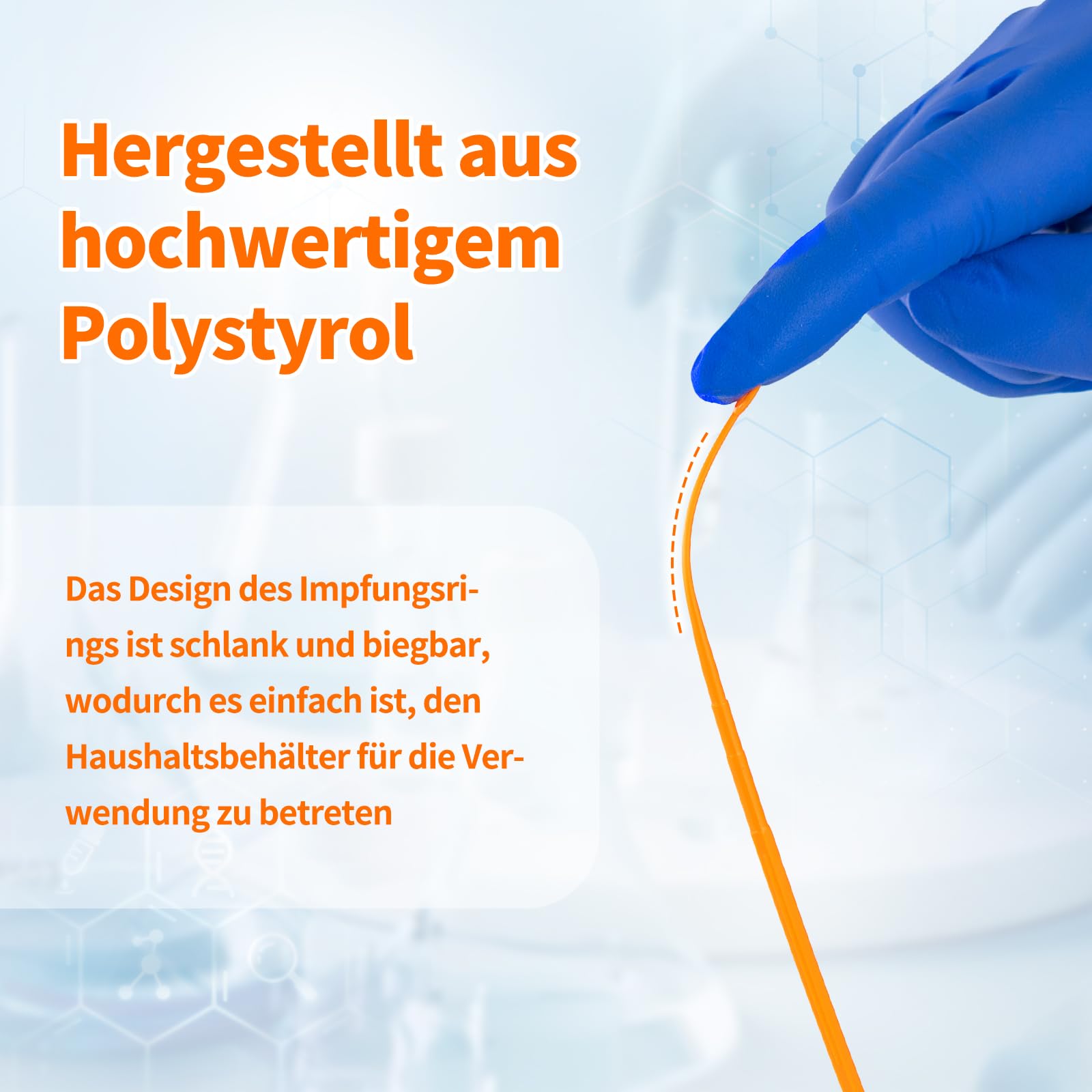 Lot de 25 10μl boucles d'inoculation, boucle d'inoculation bactérienne en polystyrène, boucle d'inoculation stérile, anneaux d'inoculation pour la microbiologie de laboratoire