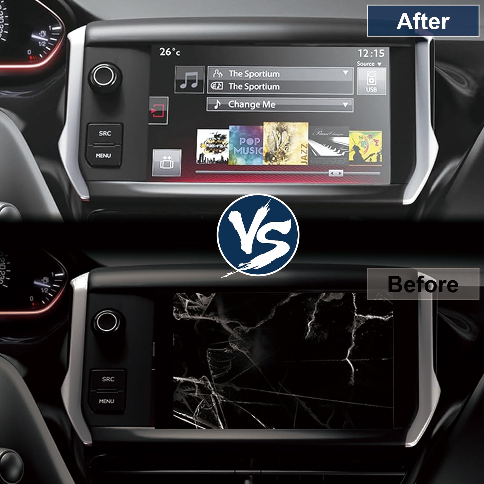 7" per Peugeot 208, 308 Touch Screen per Citroen C5 C4L C3XR 2014-2015 Touchscreen Pannello Vetro con Riparazione Kit, Numero Parte LAM070G004A GCX156AKM-E (non LCD Display)