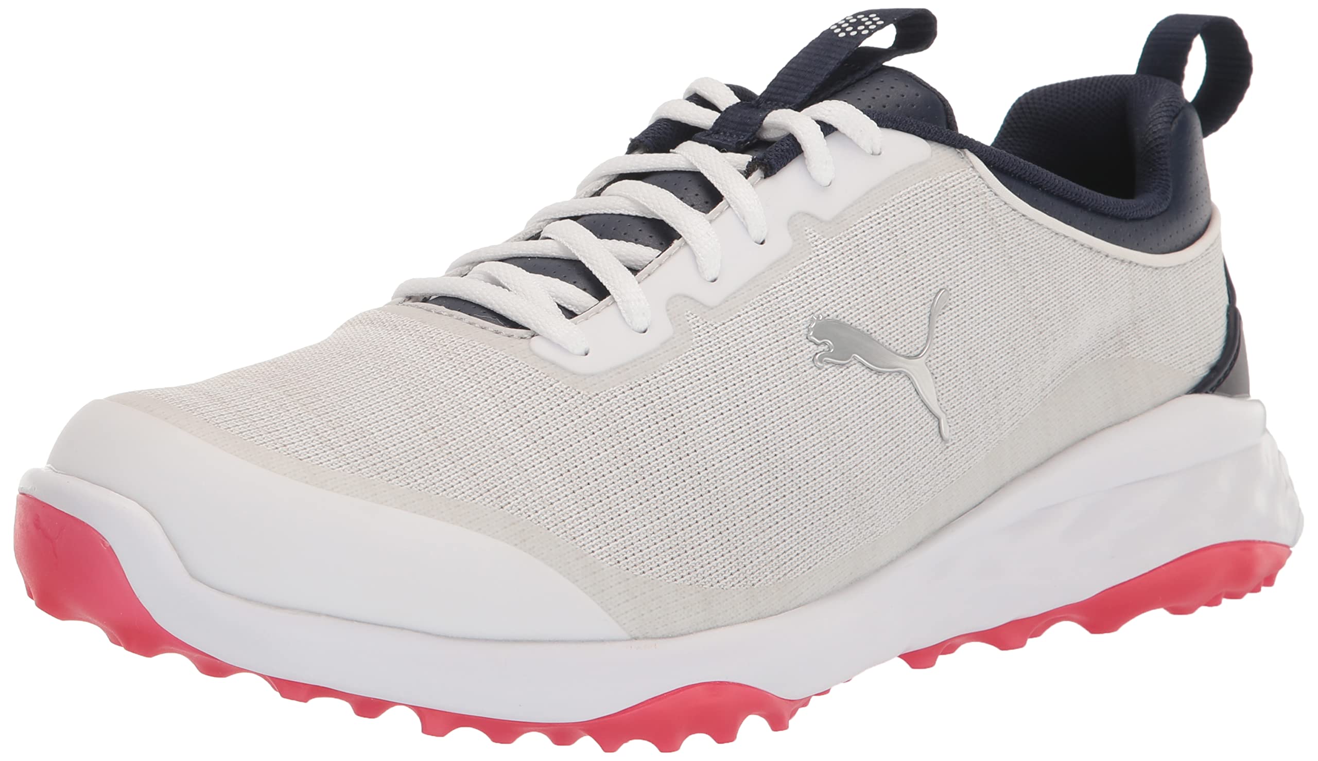 PUMA Men's Fusion Pro Extra Wide Golf Shoe, White Navy/for All Time Red, 8