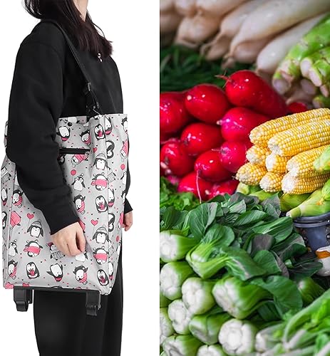 Miniatura 3 de Página de inicio Carritos de compras, Carros de comestibles Bolsa de compras para ancianos Carro de compras plegable Carro de compras al aire libre