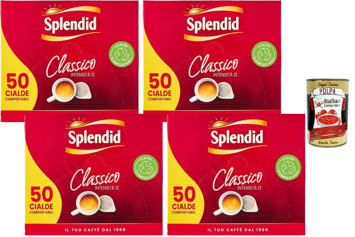 Italian Gourmet Caffe Splendid Kaffeepads Classico 200 Stück Intensität 12