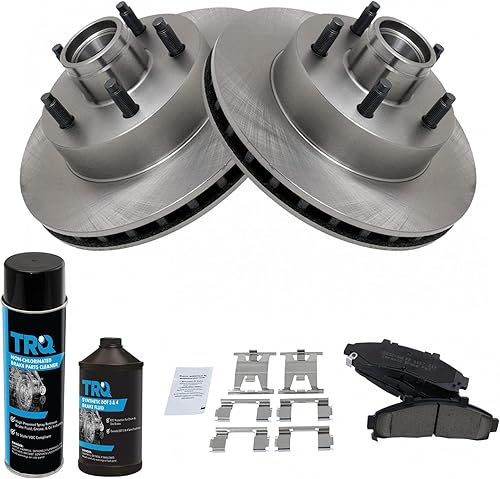 Miniatura 2 de TRQ Kit de pastillas de freno delantero y rotor, kit químico de freno, pastillas de freno de cerámica compatible con Ford Ranger Mazda B2300