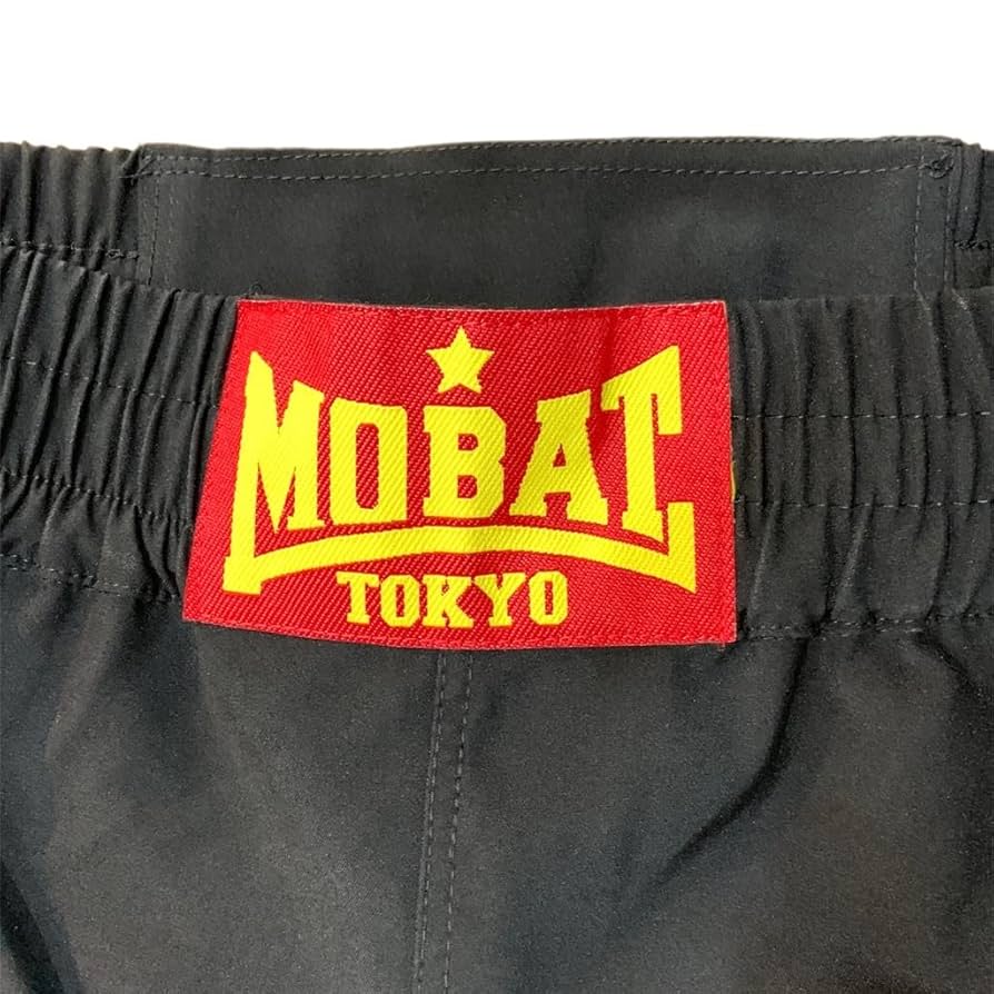 モブスタイル ハーフパンツ ファイトパンツ 黒 白 チェッカーフラッグ デカロゴ モブスタイル ハーフパンツ ファイトパンツ 黒 白 チェッカー