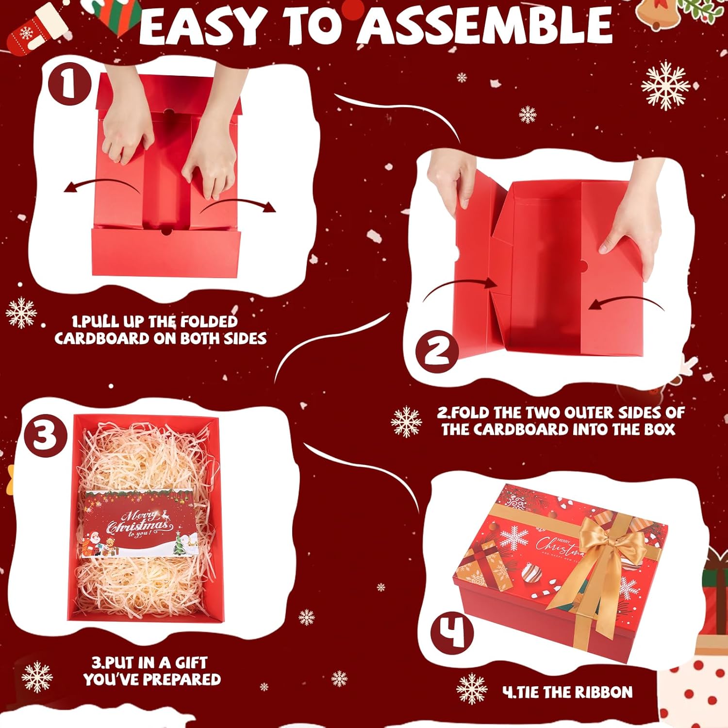 Christmas Box with Lid, Red