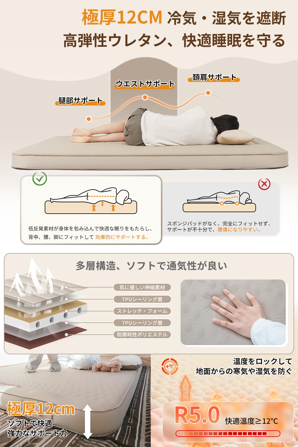 Amazon.co.jp: Naturehike 公式 インフレーターマット エアー
