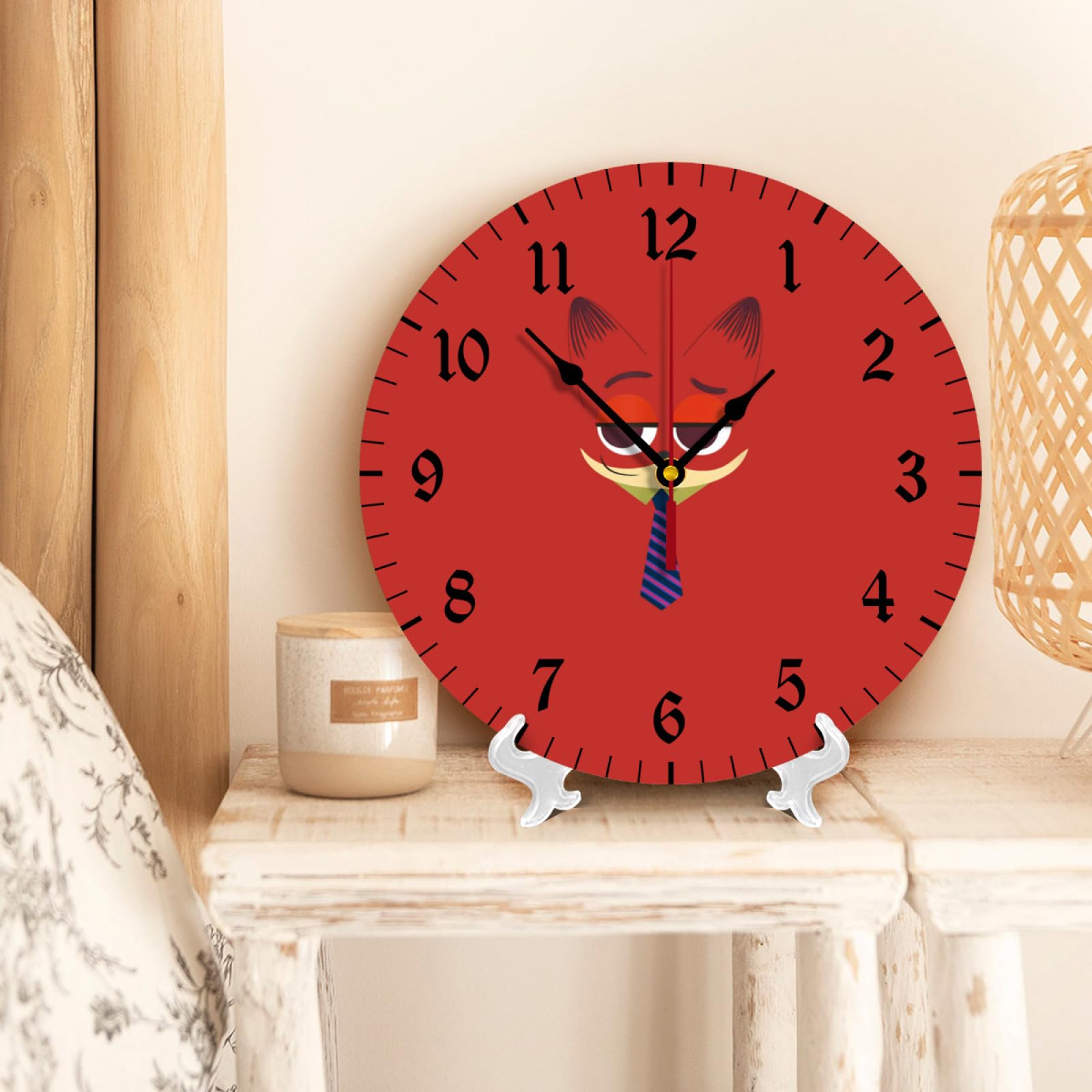 Amazon.co.jp: 壁掛け時計 ズートピア ニック・ワイルド 壁時計 連続