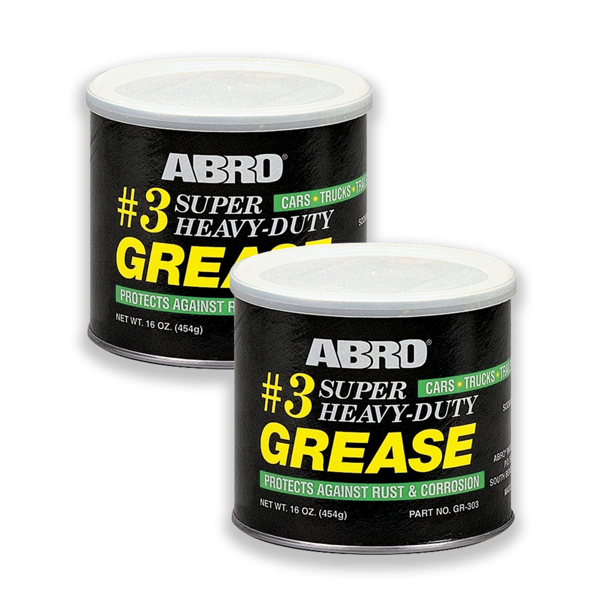 ABRO Masters Super Heavy-Duty #3 Wheel Bearing Grease, 16oz, Sodium-Based, Multi-Purpose Lubricant for Severe Conditions, Ideal for Automotive, Marine, Buses, Trucks, and Tractors (2 Pack)