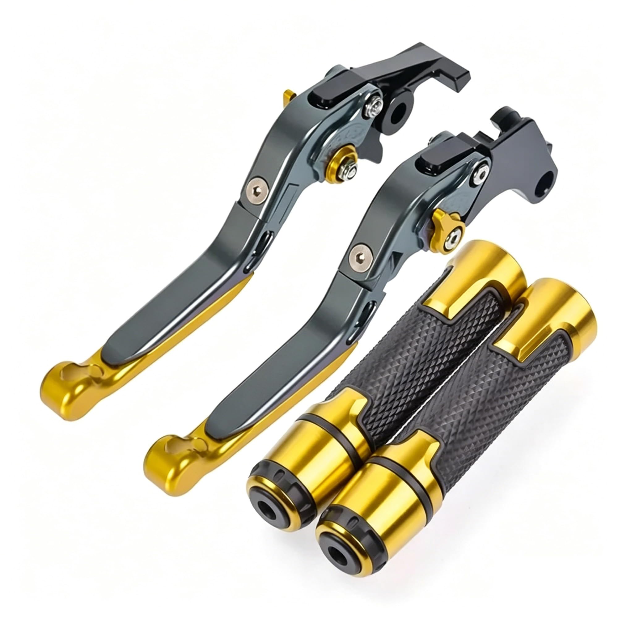 VQLDPX Handlebar Levers Motorcycle Brake Clutch Lever Handlebar Grips Kit for Suzuki for Hayabusa GSXR1300 2008-2017 Replacement Components Motorbike Clutch Grips Brake Lever
