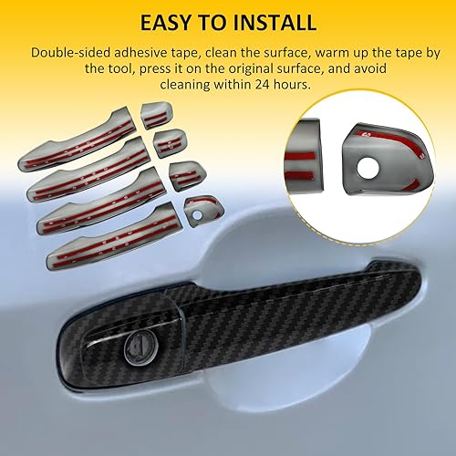 Miniatura 6 de OCPTY Juego de 4 cubiertas para manijas de puerta para Honda Accord 2018-2020 para Honda Accord, para exteriores del lado del conductor y del