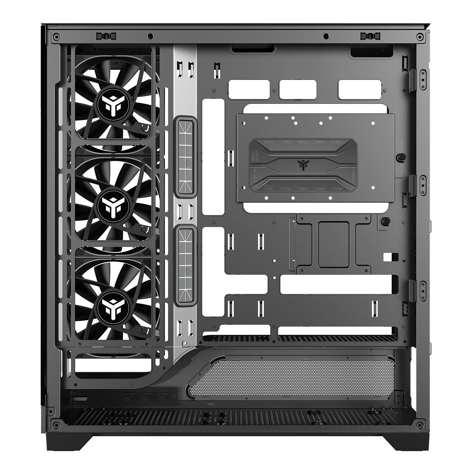 Itek Case Gaming SHOWBUI WAVE 82B - Tower ATX con 4 ventole ARGB 12 cm incluse - 2xUSB3, Type-C- e paratia frontale e laterale in vetro temp scuro