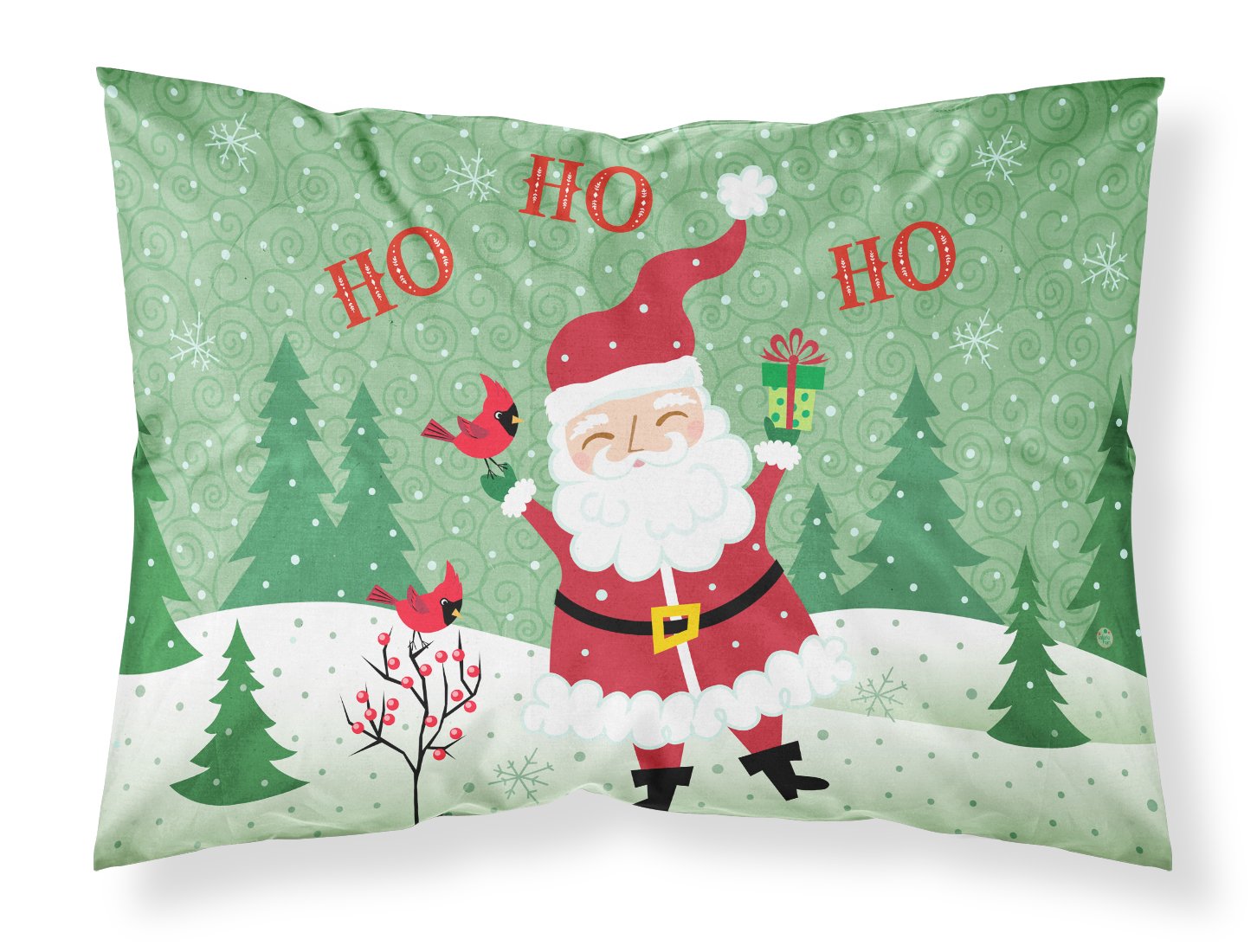 Taie d'oreiller Merry Christmas Père Noël multicolore en tissu standard