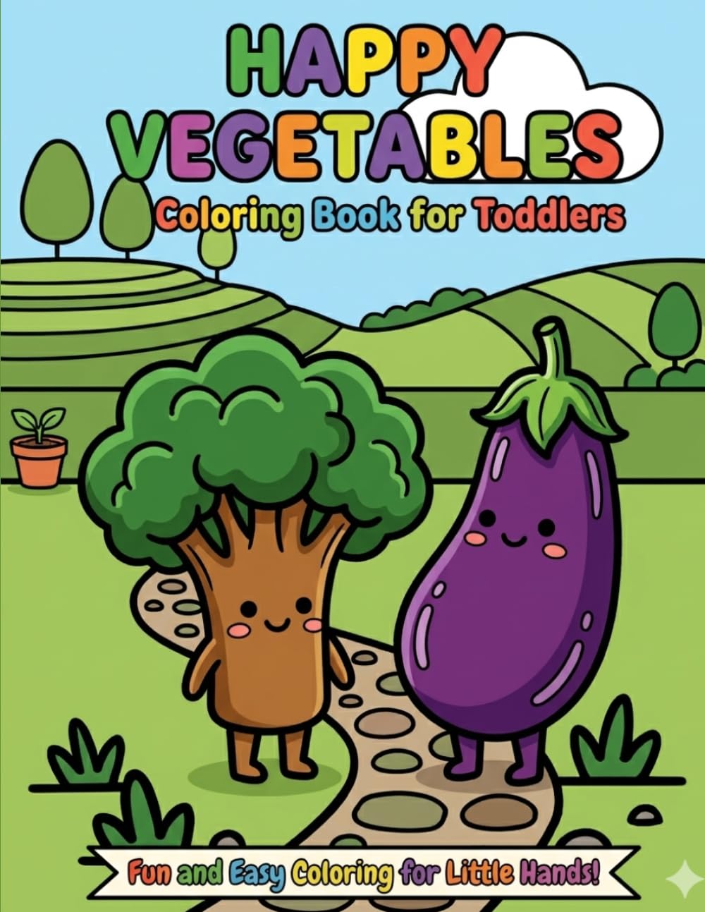 Color Book for Toodlers and Kids - Happy Vegetables