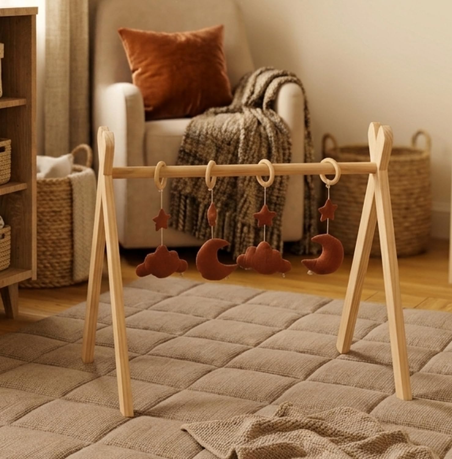Arche d'éveil bois avec 4 jouets