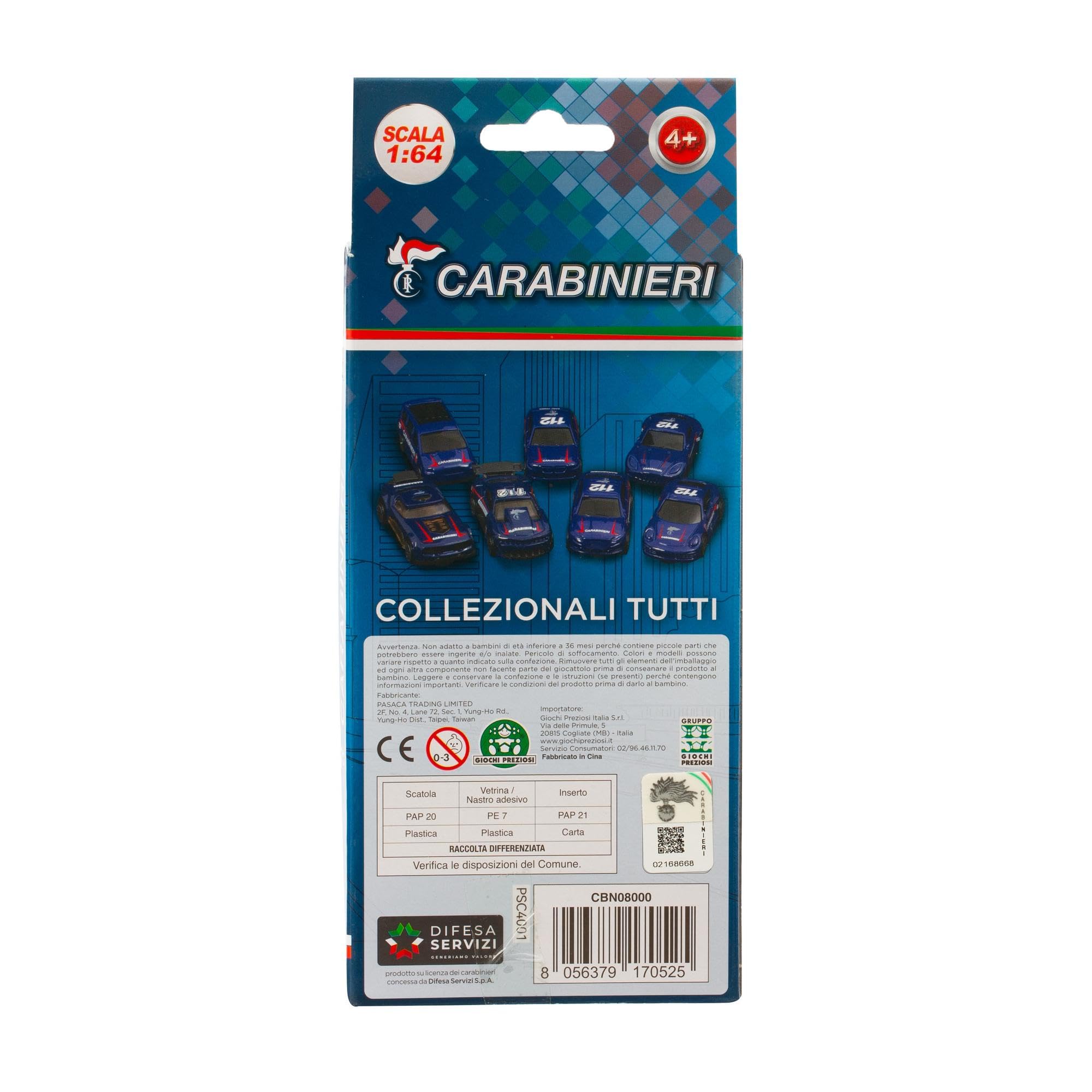 Giochi Preziosi - Carabinieri Set 2 Composto Da 3 Veicoli, Macchine Die Cast A Ruota Libera In Scala 1:64, Macchinine Per Bambini A Partire Dai 4 Anni