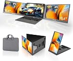 MT-VIKI 15.6 inch Laptop Screen Extender, Portable Triple Monitor for Laptop Only One USB-C Cable Connection,Compatiable with Win/Mac, FHD 1080P, [Included Storage Bag & Driver Needed]
