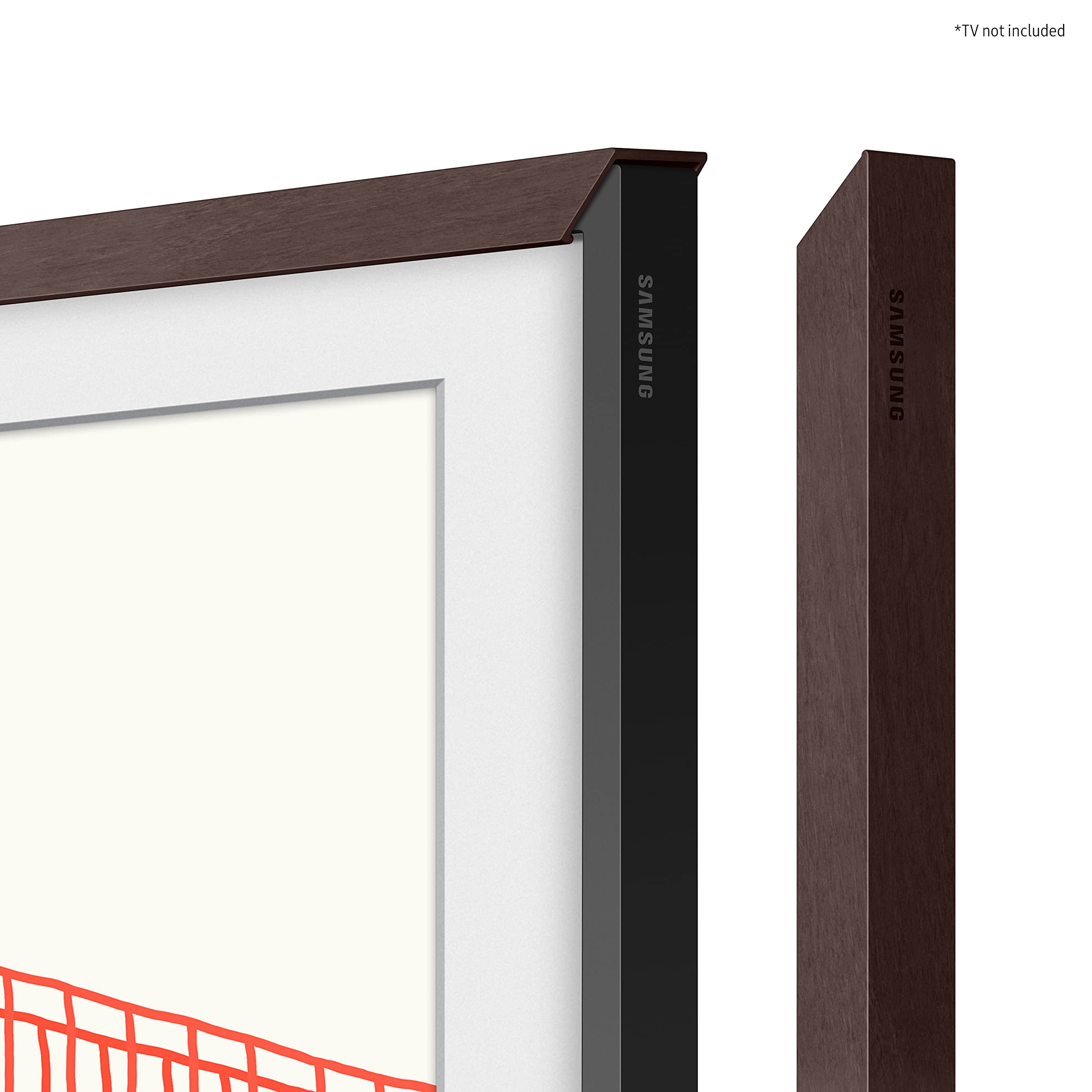 SAMSUNG 85" The Frame Customizable Bezel for TV, Magnetic Mount, Match Television to Room Décor, Interchangeable Designs and Colors, Modern Brown, VG-SCFA85BWBZA, 2021