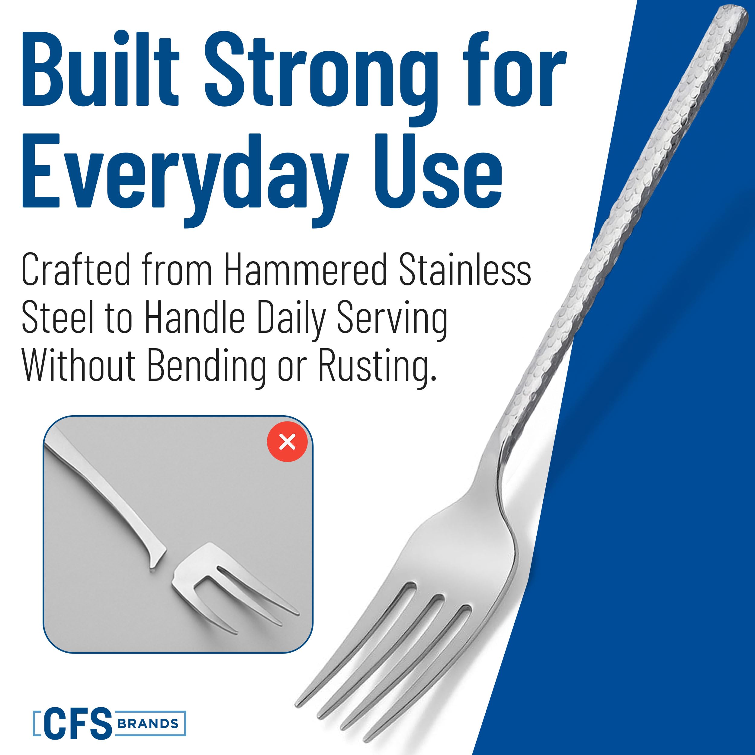 Carlisle 60202 Hammered Stainless Steel Cold Meat Fork, 12"