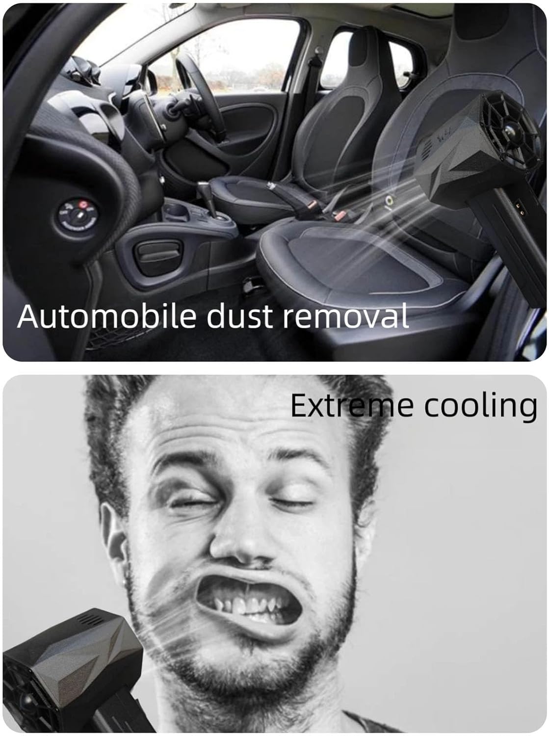 WALFRONT Jet Dry Blower 64mm High Speed Brushless Motor 240km h Wind Speed 1400g Thrust 22W Fast Charging Carbon Fiber for Car Drying Snow Clearing Keyboard Cleaning (Black)