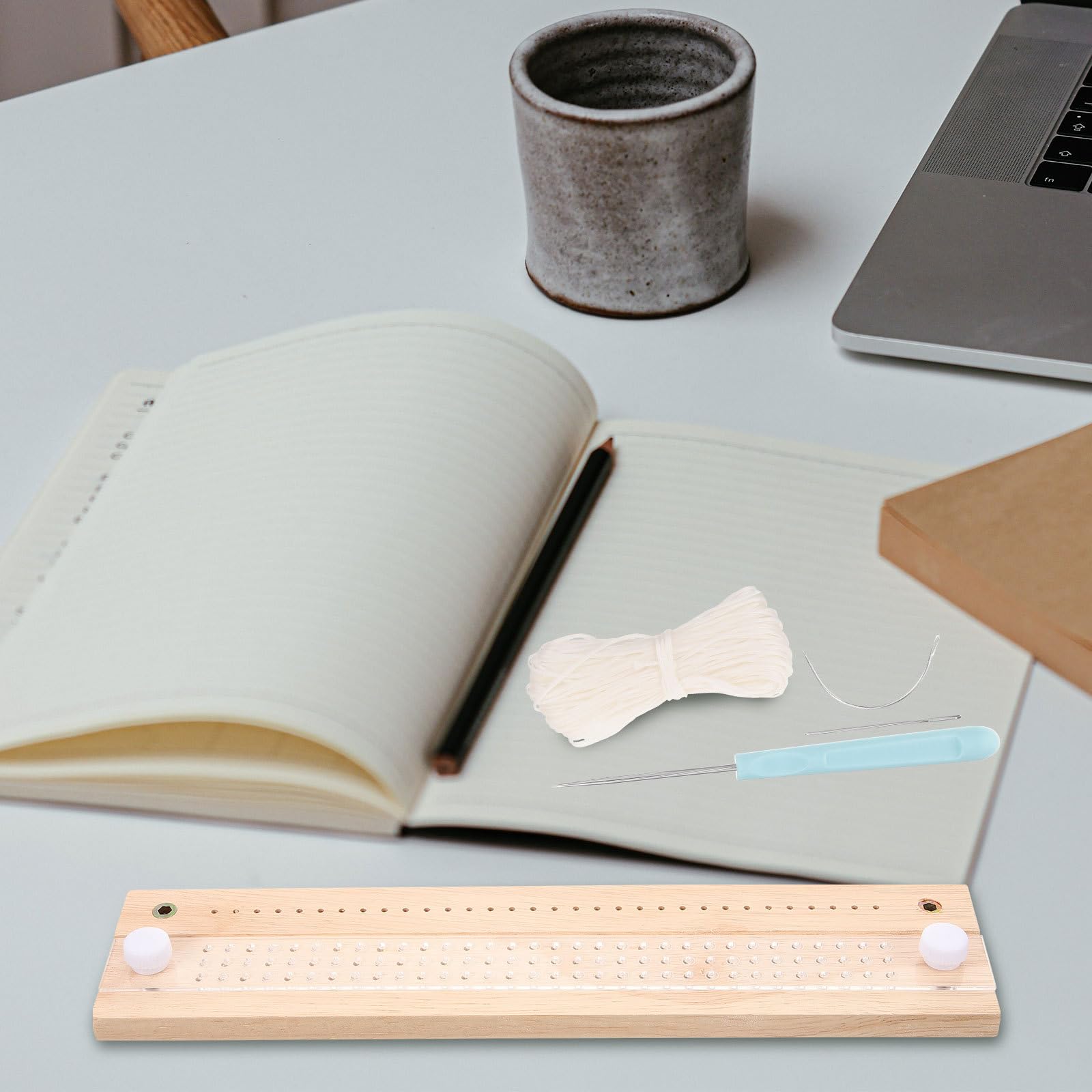 FOMIYES Kit per Rilegatura Manuale Foratura e Cucitura, Strumento Regolabile e Antiscivolo per Riparazione Libri e Quaderni, per Progetti DIY e Attività Personali