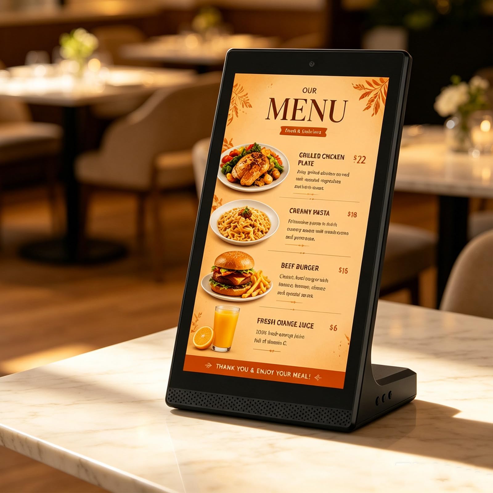 RUODATONLY 15.6 Inch Touchscreen Digital Menu Board, Digital Signage Display with WiFi USB Connection, Electronic Menu Board Advertising Screen for Restaurant Cafe Retail Store Business