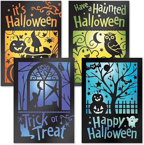 Current Juego de 8 tarjetas de felicitación mágicas de lujo de Halloween  Juego de 8 tarjetas grandes de 5 x 7 pulgadas, paquete variado de tarjetas disponible en Yaxa Costa Rica