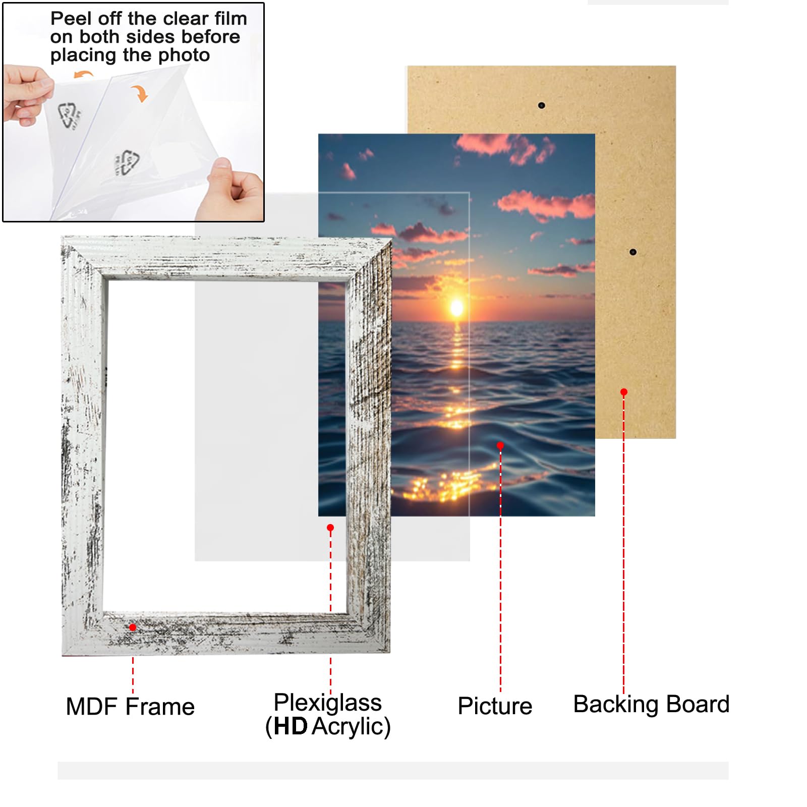 Cuports 12 pack Picture Frames Gallery Wall Frame Set Wall Art Decor for Home Decoration,Hanging or Tabletop Display,Include Multi-Size with Four 8x10, Four 5x7, Four 4x6.