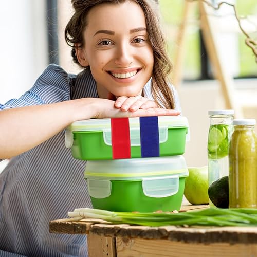 Miniatura 3 de Healifty Correas elásticas para lonchera, 4 unidades, bandas elásticas para caja de almuerzo, cinturón de fijación, ajustable, herramienta de