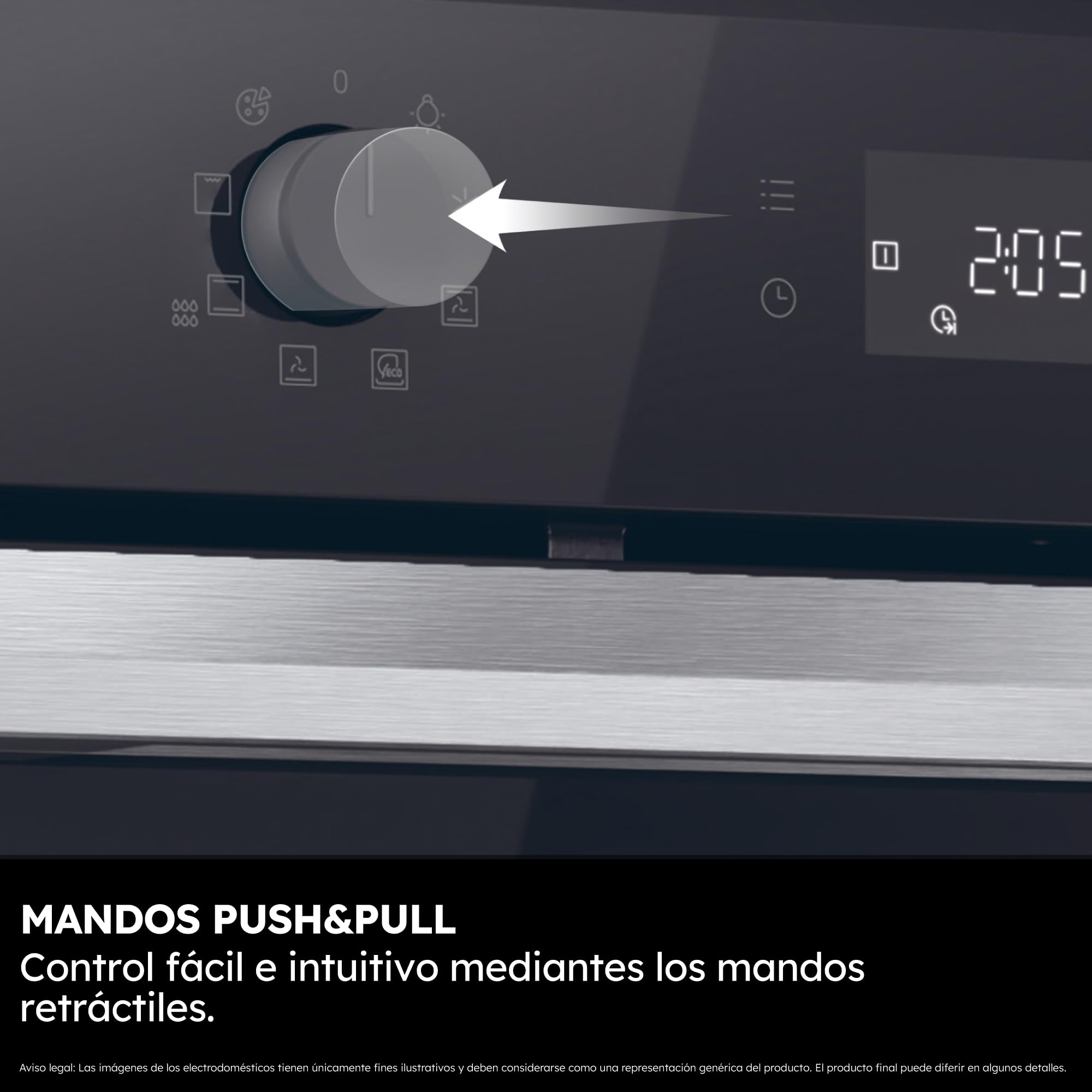 Haier ID Series 2 H6 ID2P3T1HTX - Horno Multifunción Hidrolítico, 78L, Cocción multinivel, 9 Funciones, Display táctil y mandos giratorios, Guía Telescópica, 2 Cristales en puerta, Negro e Inox
