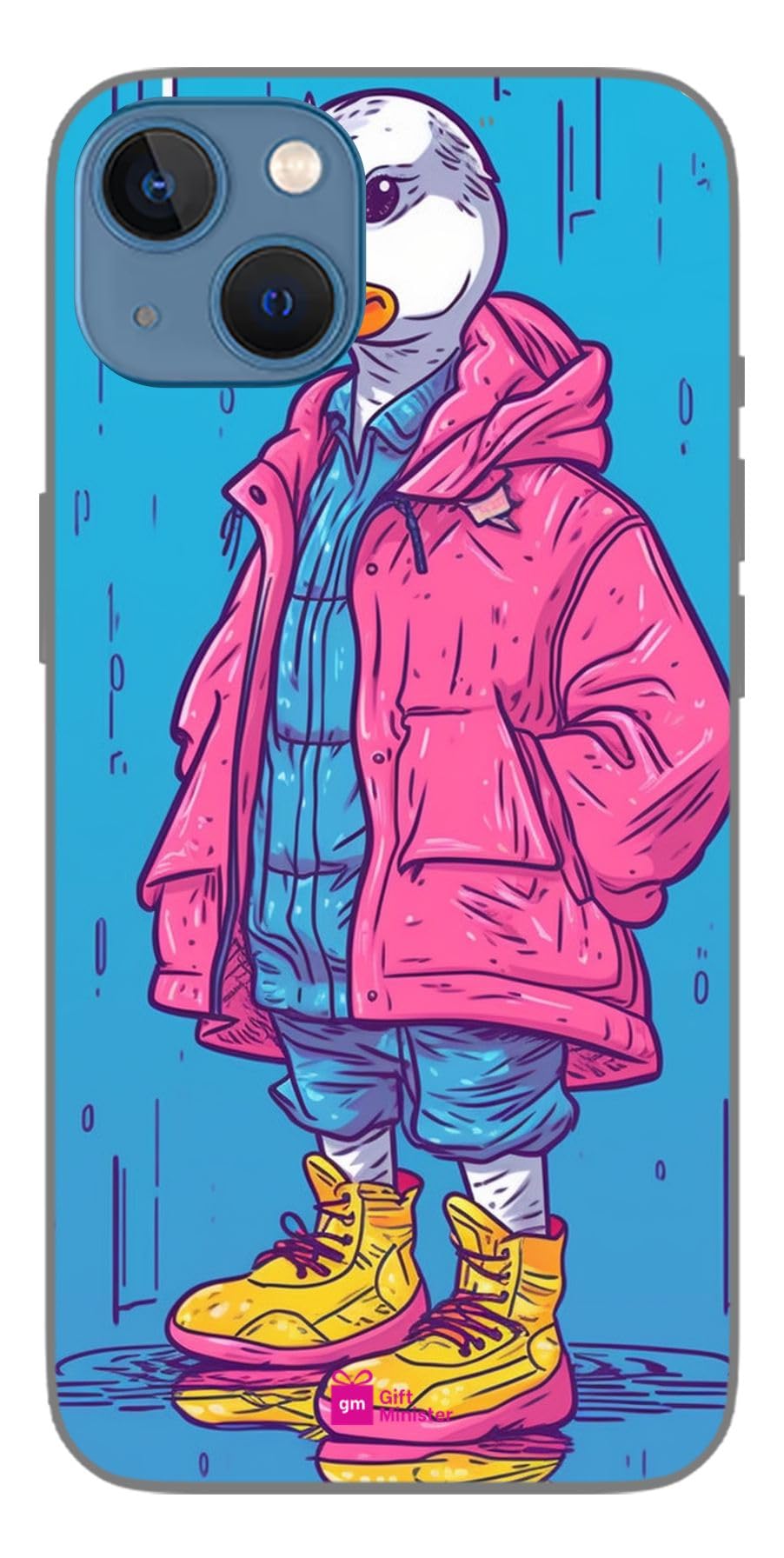 Gift Minister Plastic Designer Cover for Apple iPhone 13 Light Purpleback - Cartoon Inquisition Duck Hip Hop Aesthetics Pink Blue Anime Comics Bold Block Prints Mashup Styles Dustproof 1Pcs 16966