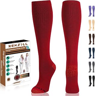 NEWZILL Copper Compression Dress Socks for Women & Men, 15-20 mmHg | Cotton Rich, Odor Control, Graduated Support for Business Casual, Travel, Pregnancy, Nursing, Everyday Wear
