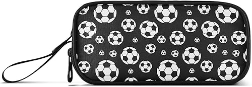 Miniatura 8 de Estuche para lápices de fútbol y fútbol, estuche grande para lápices para niños y niñas, compartimentos con cremallera, gran capacidad, papelería,