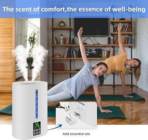 Miniatura 8 de Humidificadores de 6 L para dormitorio, habitación grande, hogar, humidificador fresco y cálido para bebés y plantas, humidificadores de escritorio