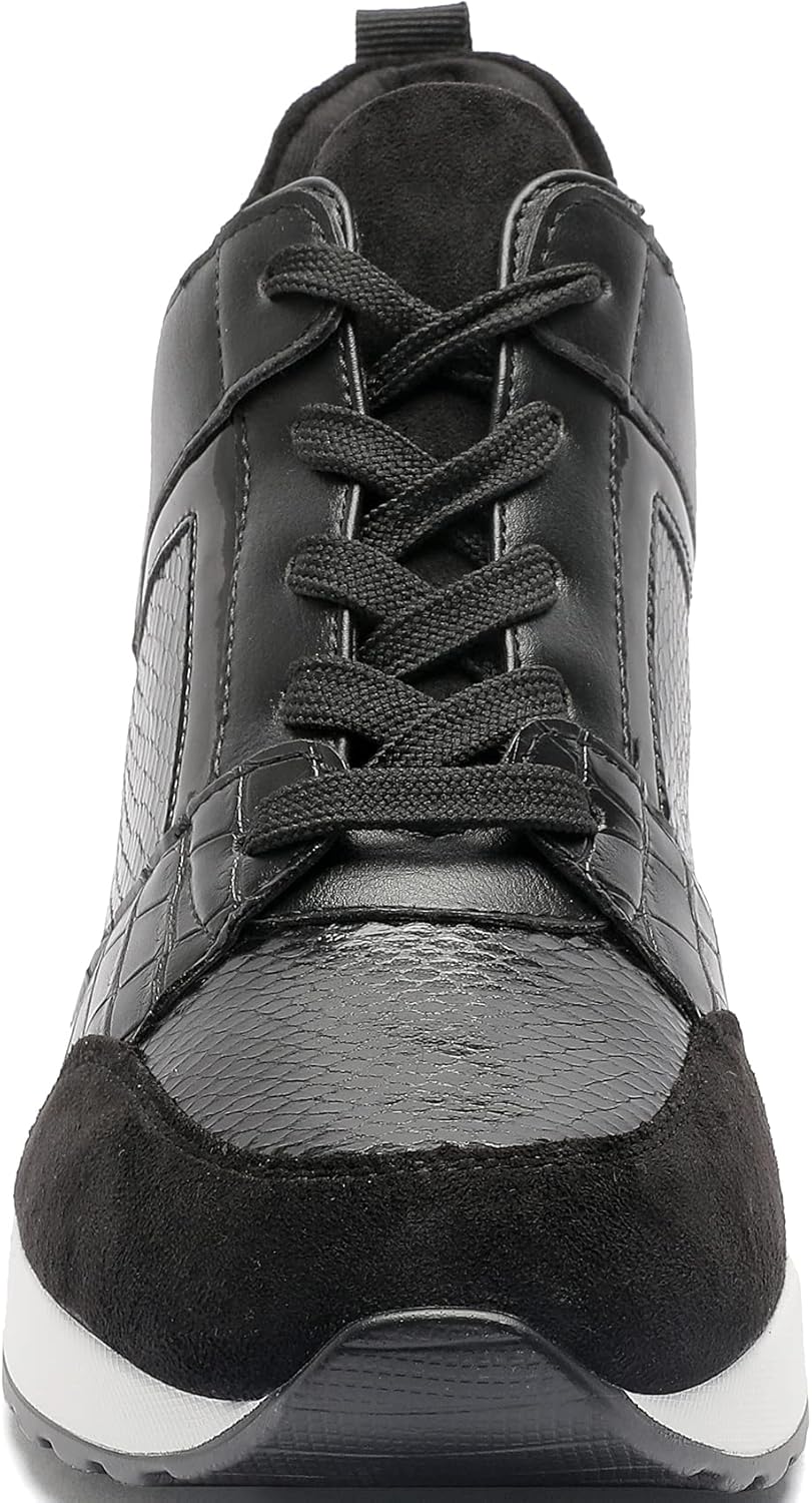 YZ Fashion Wedge Sneaker for Women High Heel Lace Up Platform Sneakers - Image 2