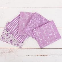 Threadart Exclusive 5 Fat Quarter Bundles - Lavender Vintage Prints 100% Cotton Fabric - Premium 100% Cotton Quilting Fabric - No Duplicates - Full Size Fat Quarters 18"x21" - Lavender